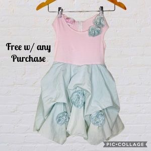 Free!!! Biscotti striped dress with ruched full bottom kids size 6x/7